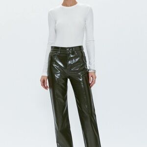 Pistola Cassie Super High Waist Straight Leg Faux Leather Pants Size 30